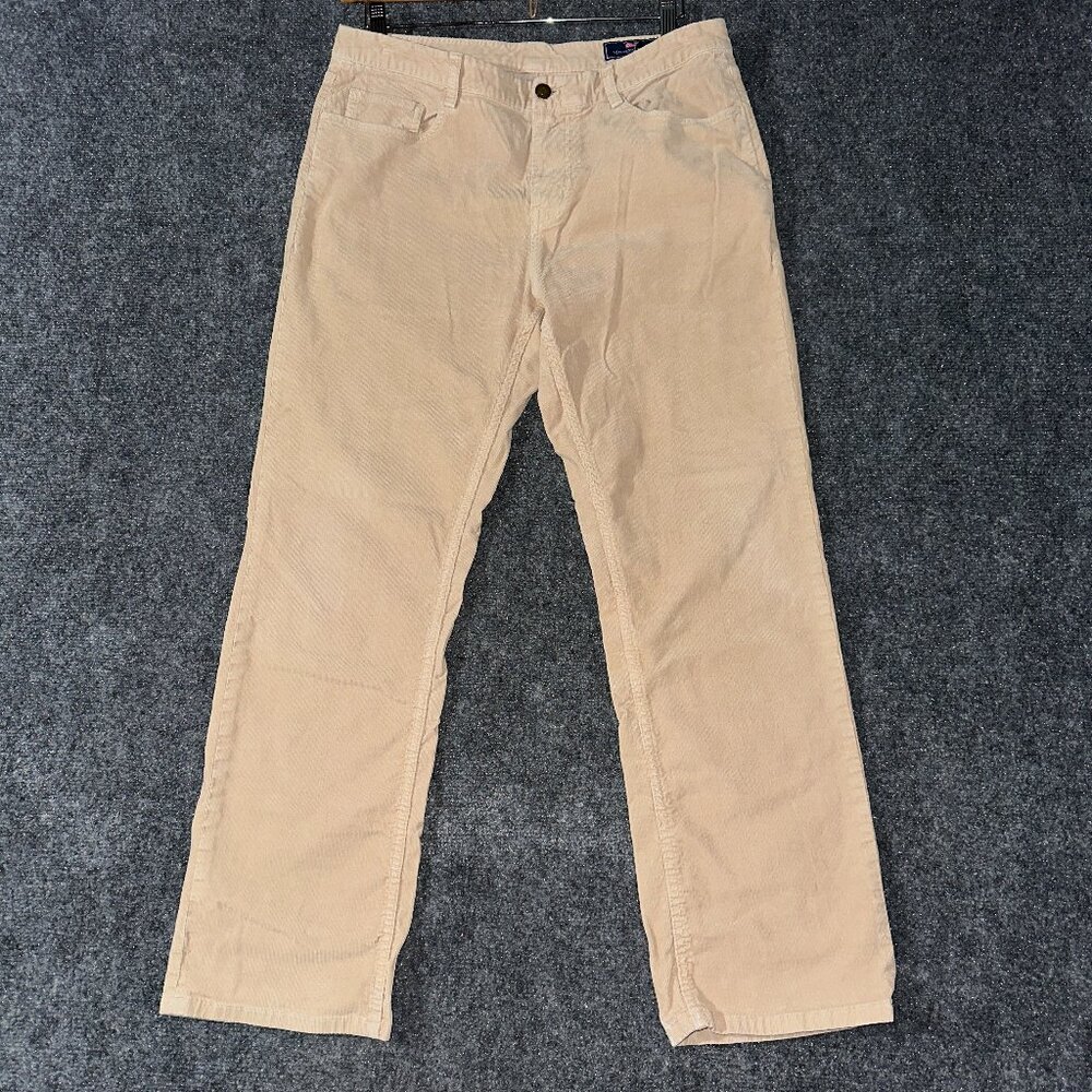 Vineyard Vines Pants Mens 33 Corduroy Cotton Stretch Pockets Straight Paint Hems